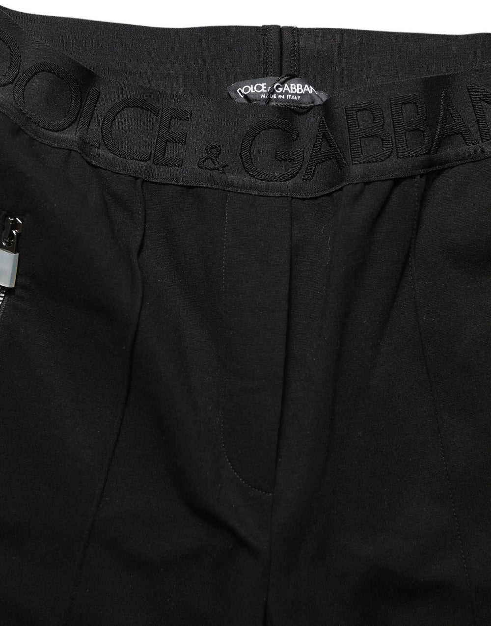 Dolce & Gabbana Black Viscose Mid Waist Skinny Trouser Pants - IT42|M