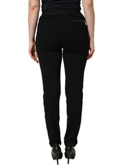 Dolce & Gabbana Black Viscose Mid Waist Skinny Trouser Pants - IT42|M