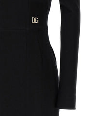 Dolce & Gabbana Black Viscose Midi Dress - IT40