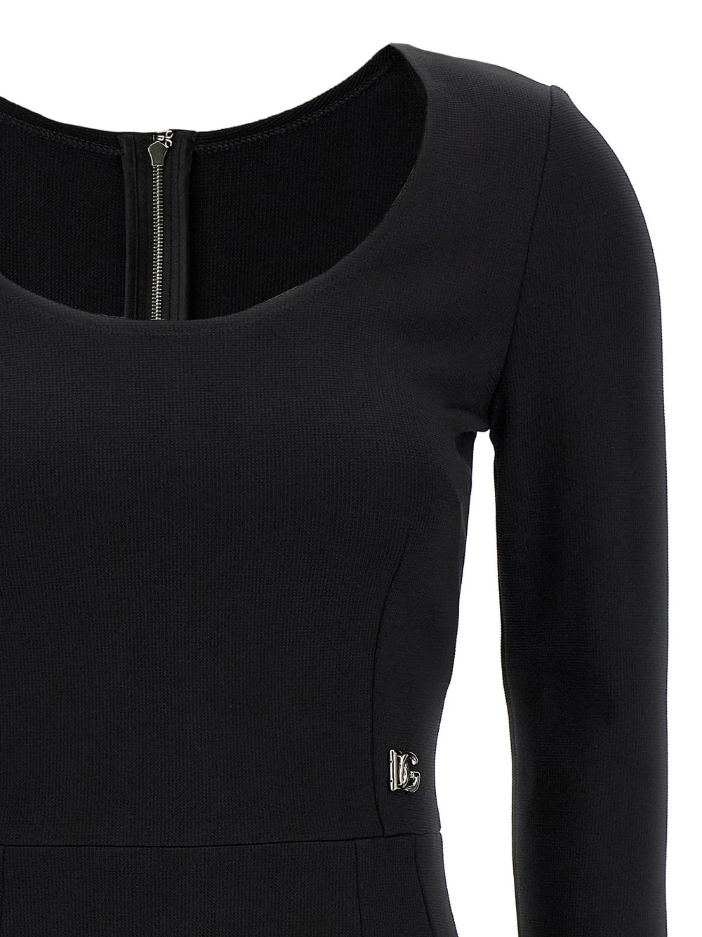 Dolce & Gabbana Black Viscose Midi Dress - IT40