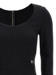 Dolce & Gabbana Black Viscose Midi Dress - IT40