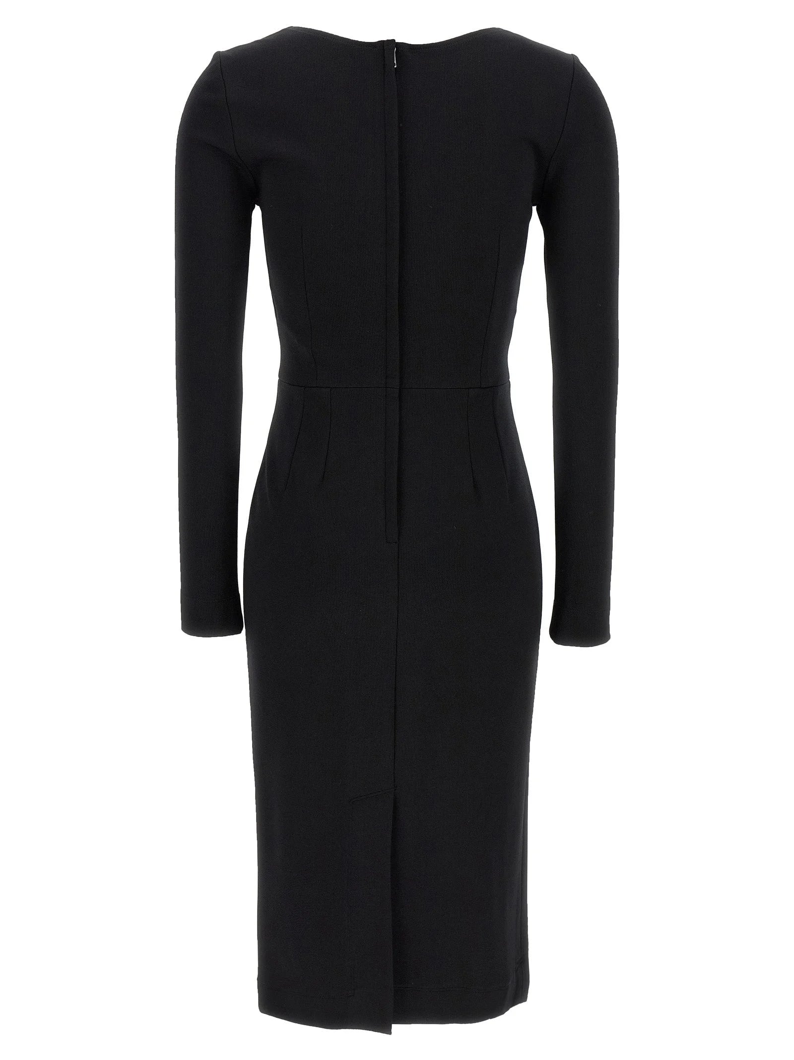 Dolce & Gabbana Black Viscose Midi Dress - IT40