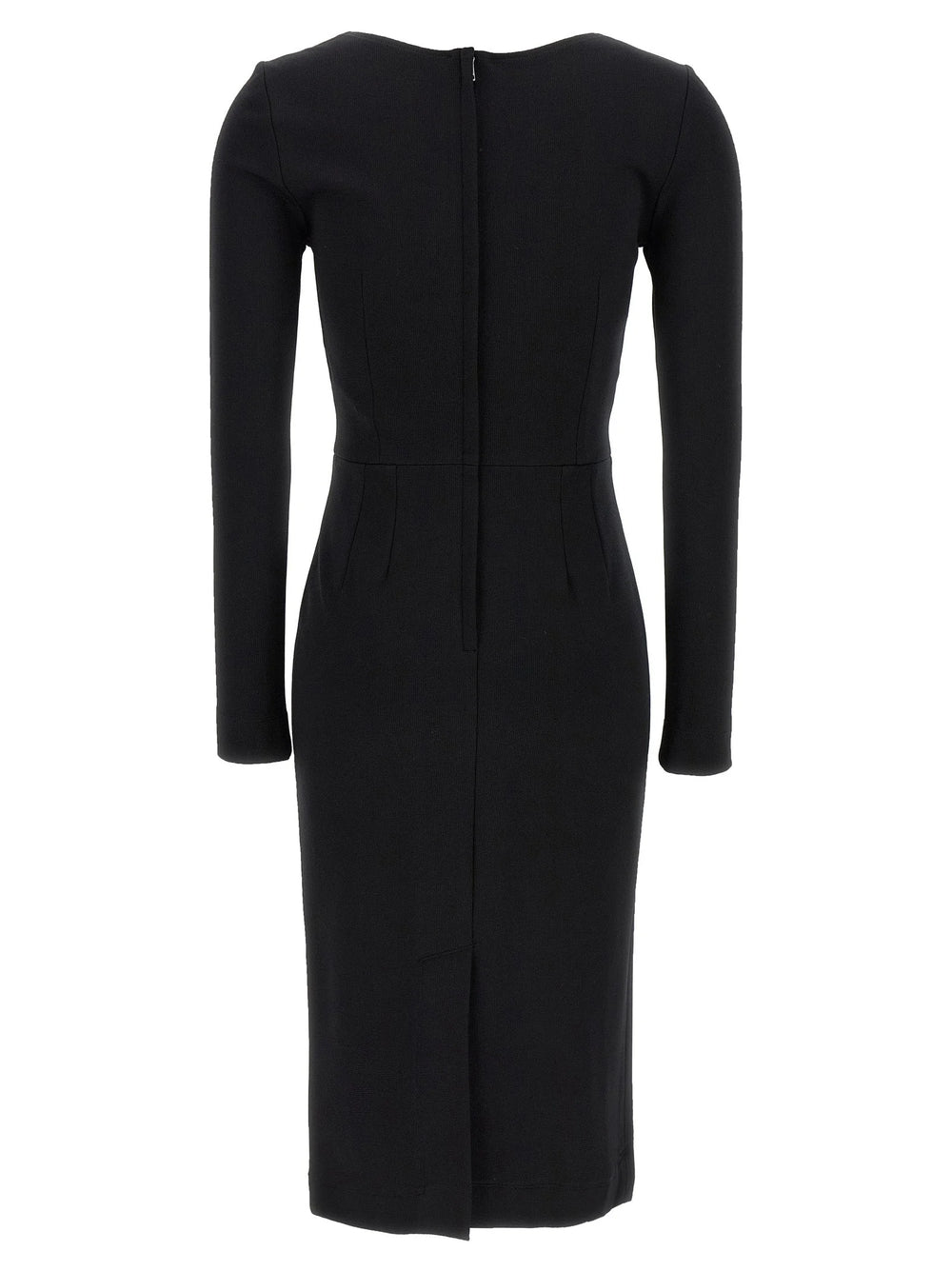 Dolce & Gabbana Black Viscose Midi Dress - IT40