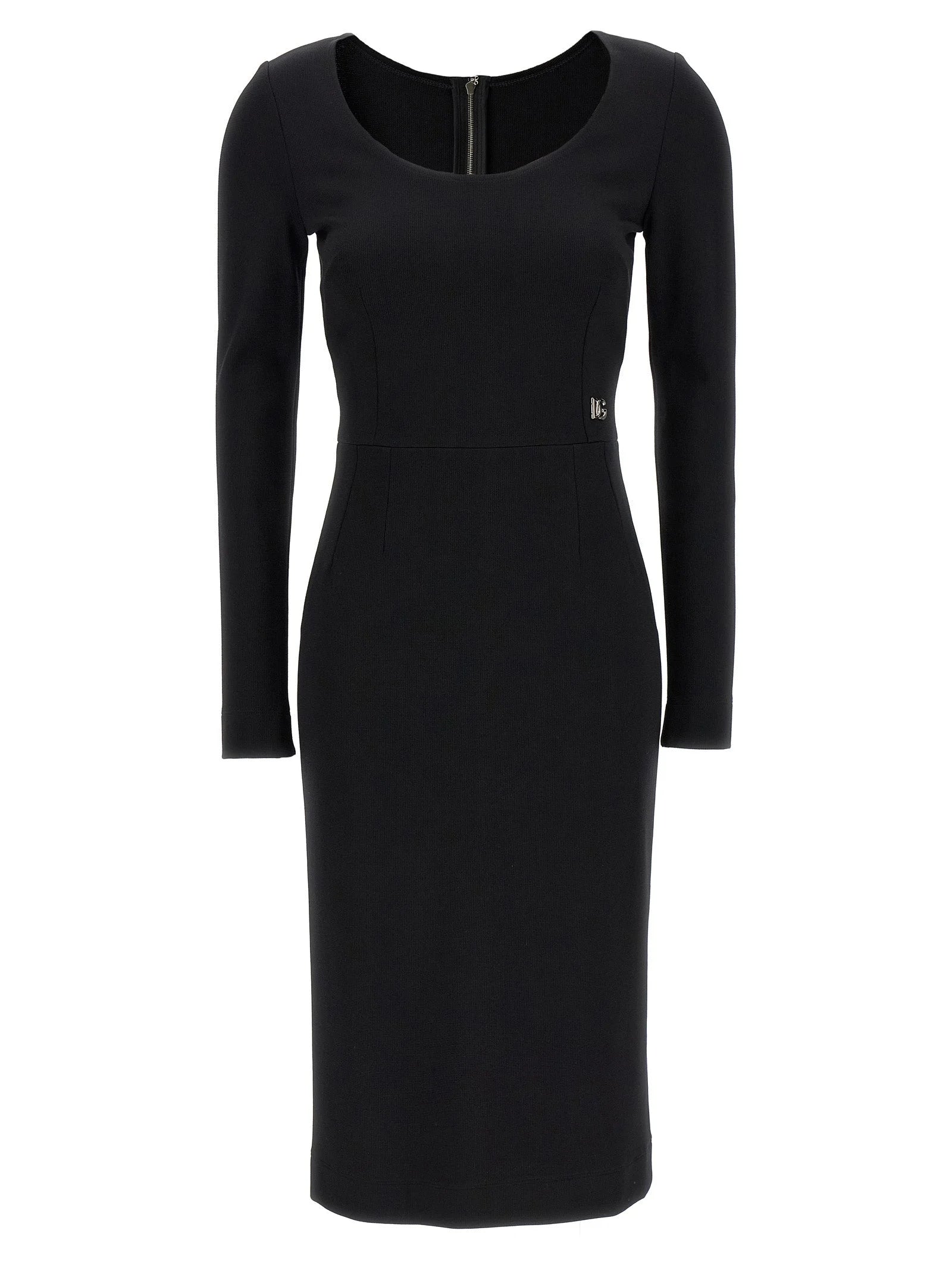 Dolce & Gabbana Black Viscose Midi Dress - IT40
