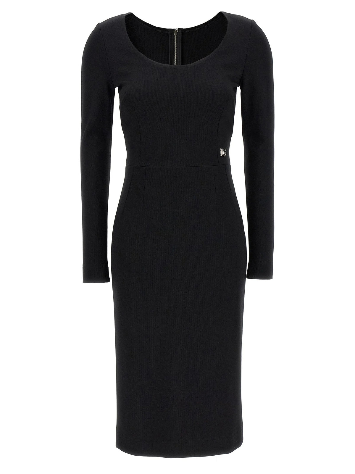 Dolce & Gabbana Black Viscose Midi Dress - IT40