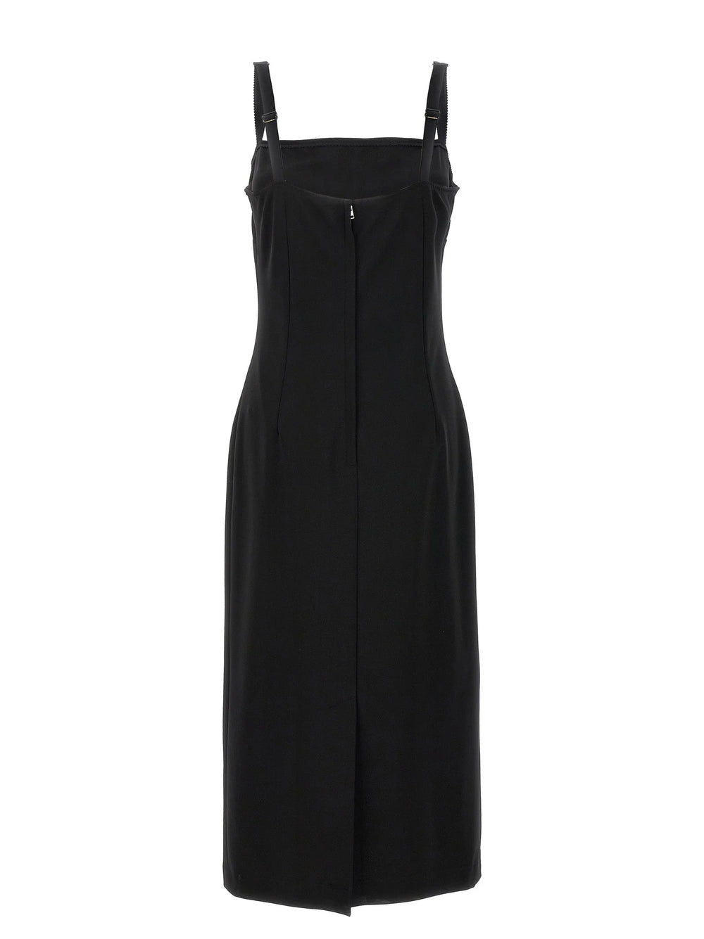 Dolce & Gabbana Black Viscose Midi Dress - IT48