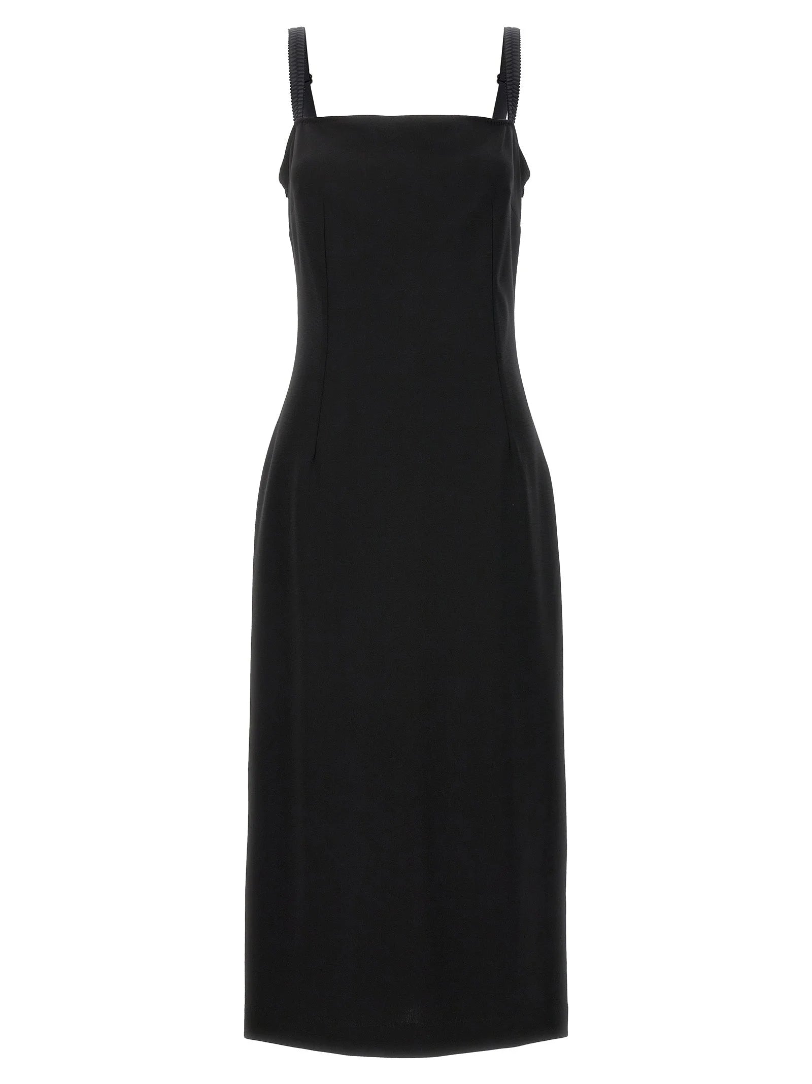 Dolce & Gabbana Black Viscose Midi Dress - IT48