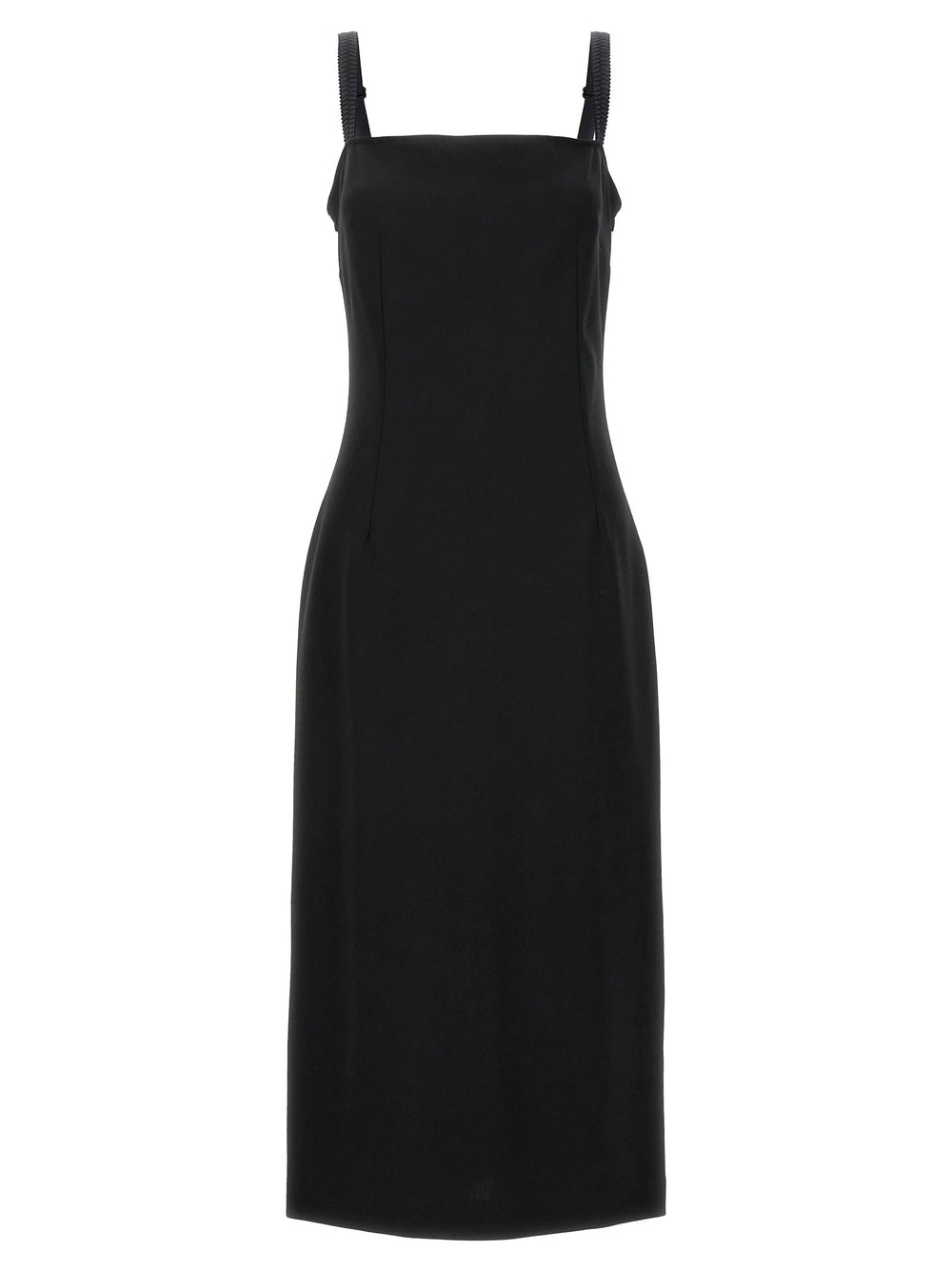 Dolce & Gabbana Black Viscose Midi Dress - IT48