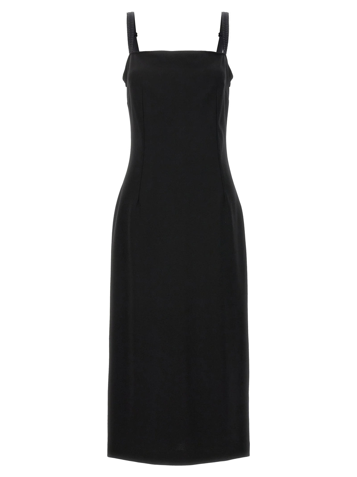 Dolce & Gabbana Black Viscose Midi Dress - IT48