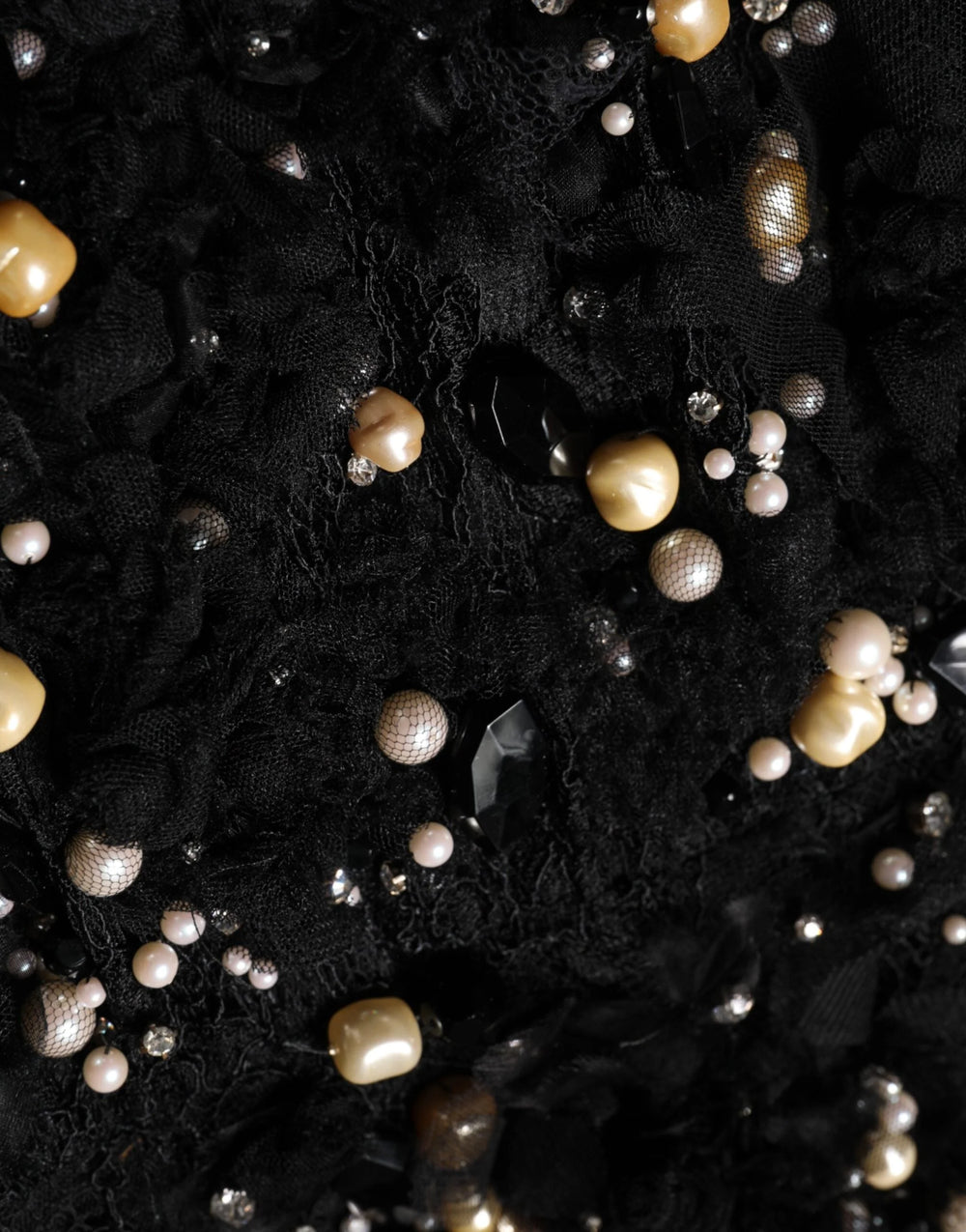 Dolce & Gabbana Black Viscose Pearl Embellishment Shift Dress - IT42|M - Dresses
