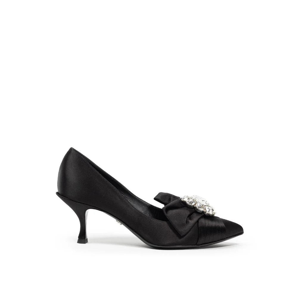 Dolce & Gabbana Black Viscose Pump - EU38.5/US8.5 - Heels
