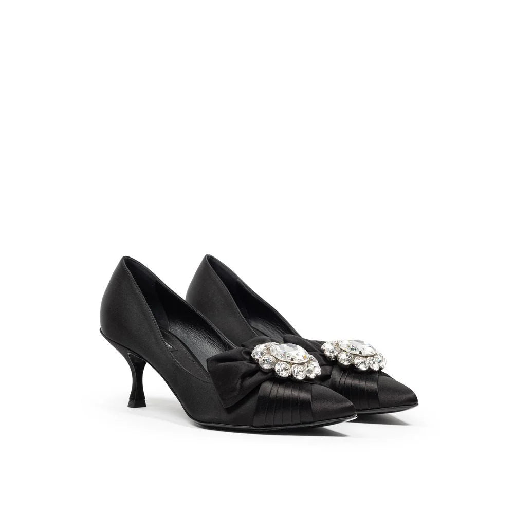 Dolce & Gabbana Black Viscose Pump - EU38.5/US8.5 - Heels