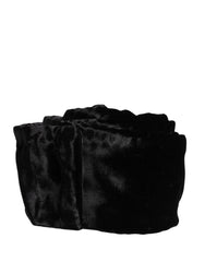 Dolce & Gabbana Black Viscose Satin Waist Women Cintura Belt - IT40|S