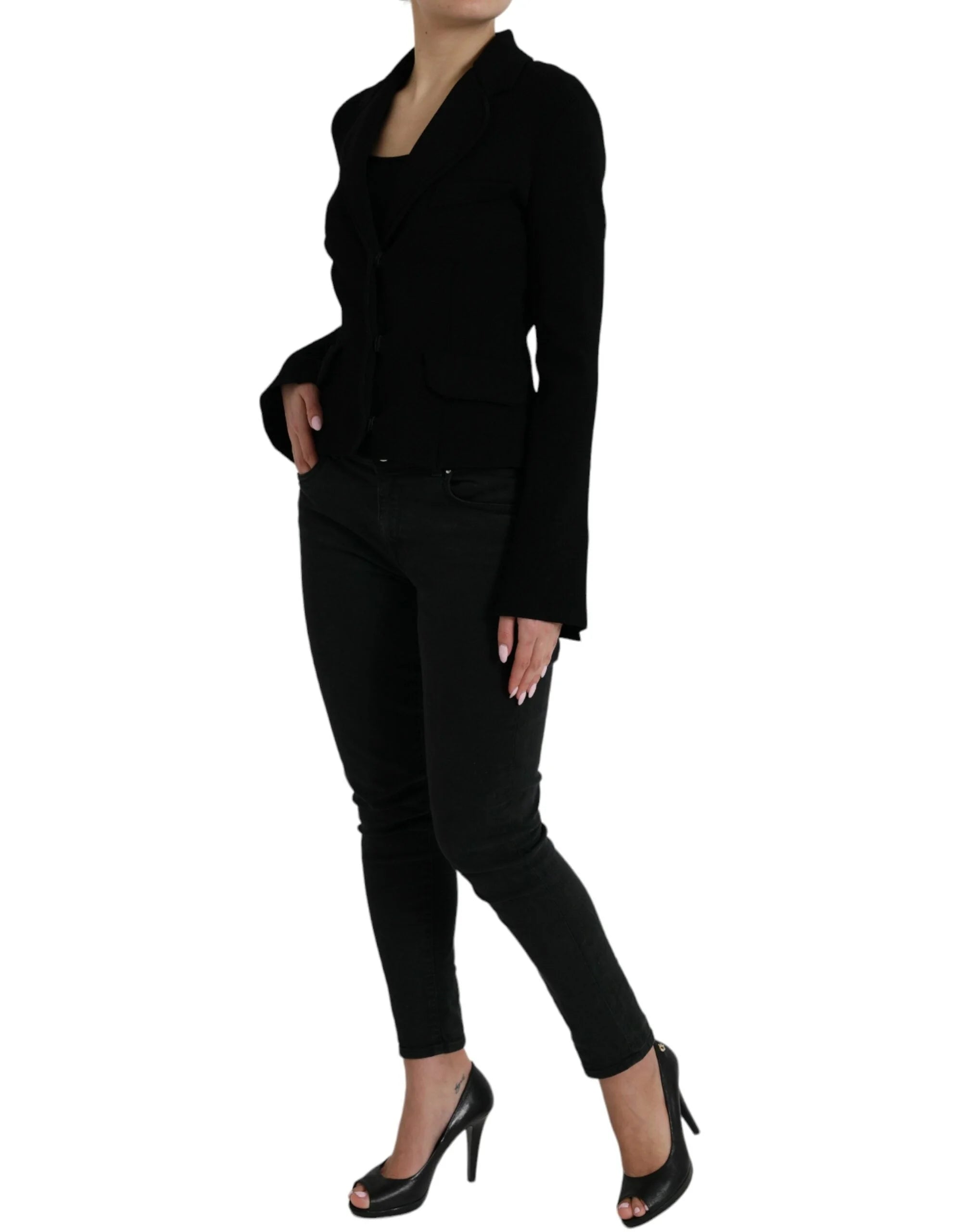 Dolce & Gabbana Black Viscose Single Breasted Blazer Jacket - IT40|S - Coats & Jackets