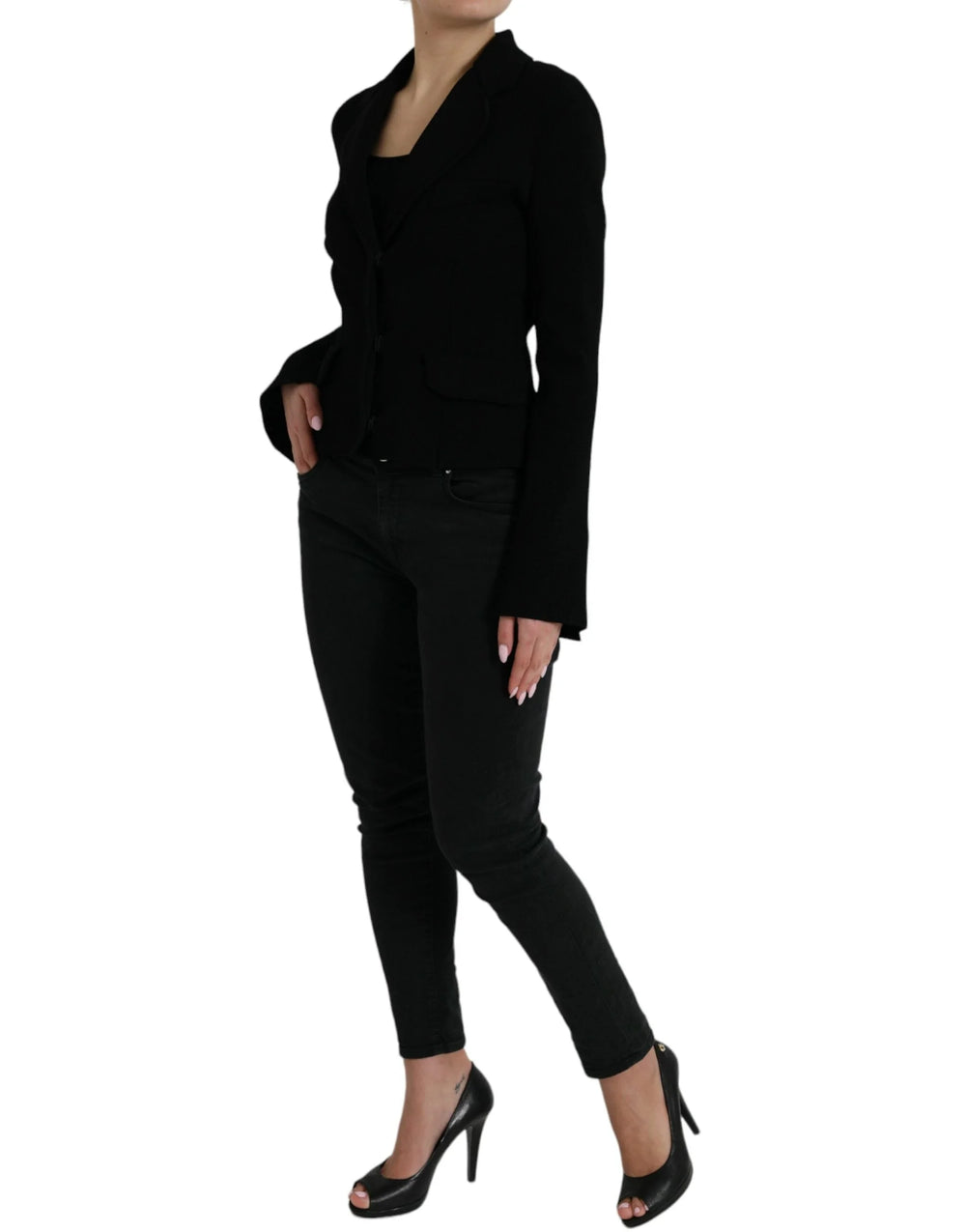 Dolce & Gabbana Black Viscose Single Breasted Blazer Jacket - IT40|S - Coats & Jackets