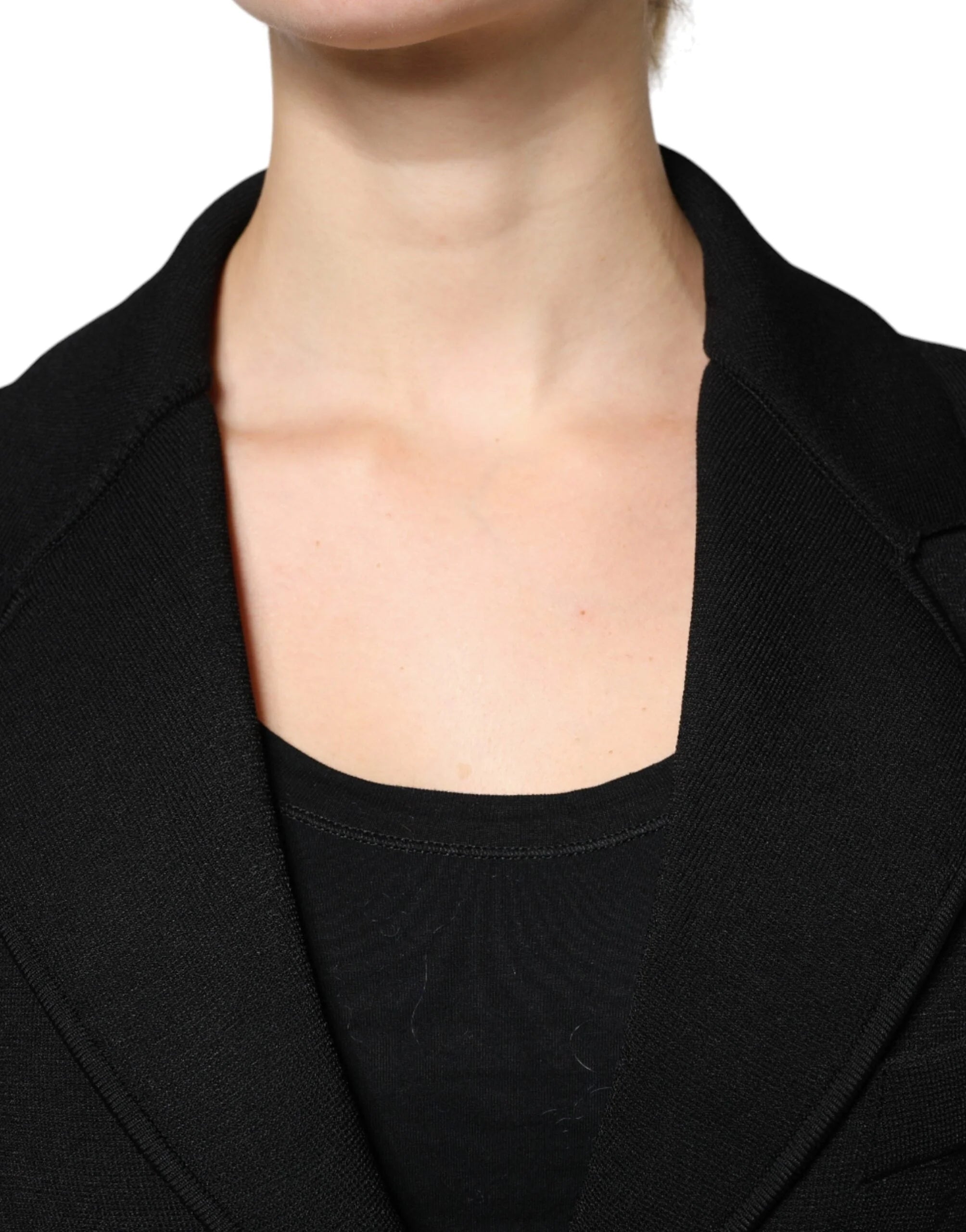 Dolce & Gabbana Black Viscose Single Breasted Blazer Jacket - IT46|XL - Coats & Jackets