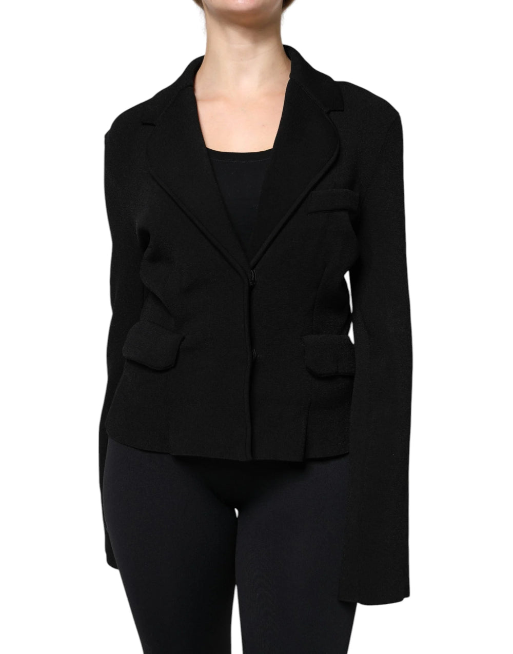 Dolce & Gabbana Black Viscose Single Breasted Blazer Jacket - IT46|XL - Coats & Jackets