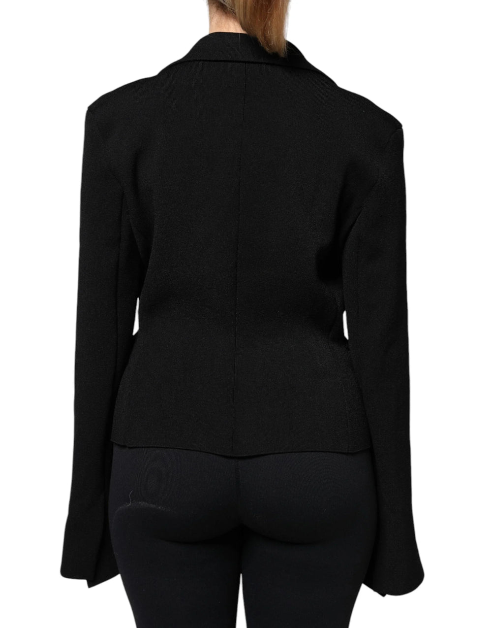 Dolce & Gabbana Black Viscose Single Breasted Blazer Jacket - IT46|XL - Coats & Jackets