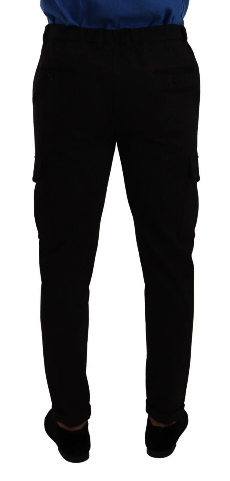Dolce & Gabbana Black Viscose Skinny Cargo Trouser Pants - IT48 | M - Cargo Pants