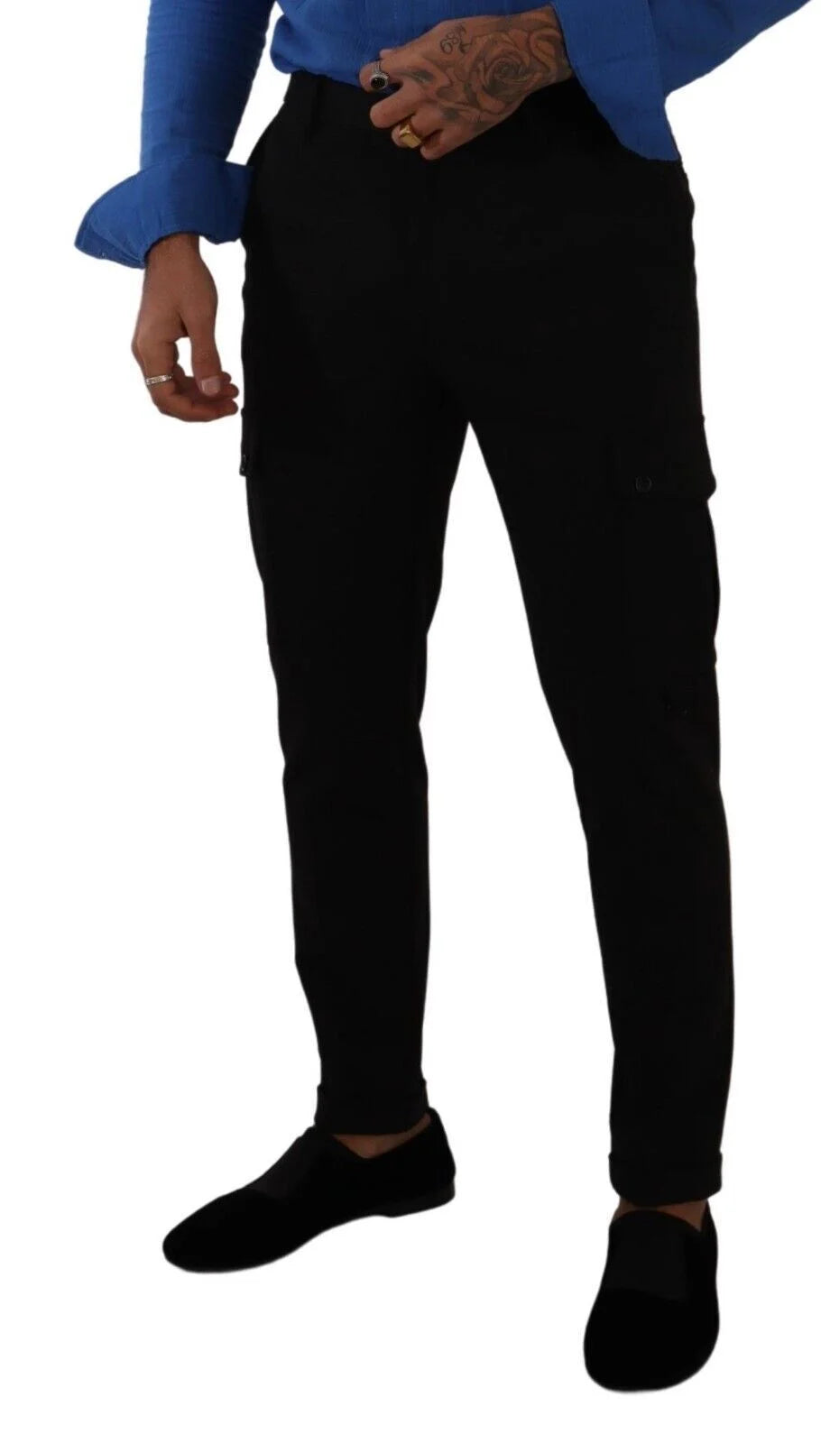 Dolce & Gabbana Black Viscose Skinny Cargo Trouser Pants - IT48 | M - Cargo Pants