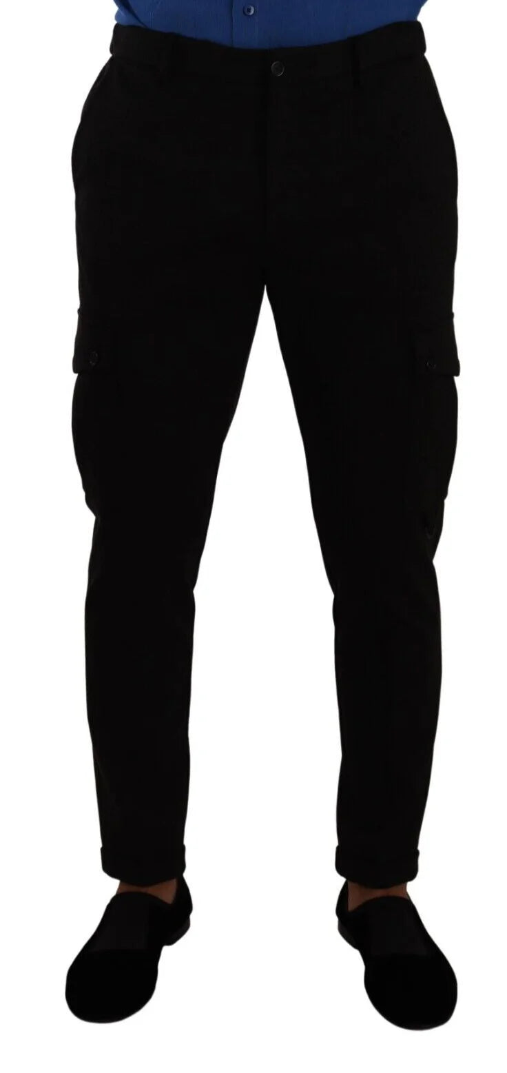 Dolce & Gabbana Black Viscose Skinny Cargo Trouser Pants - IT48 | M - Cargo Pants