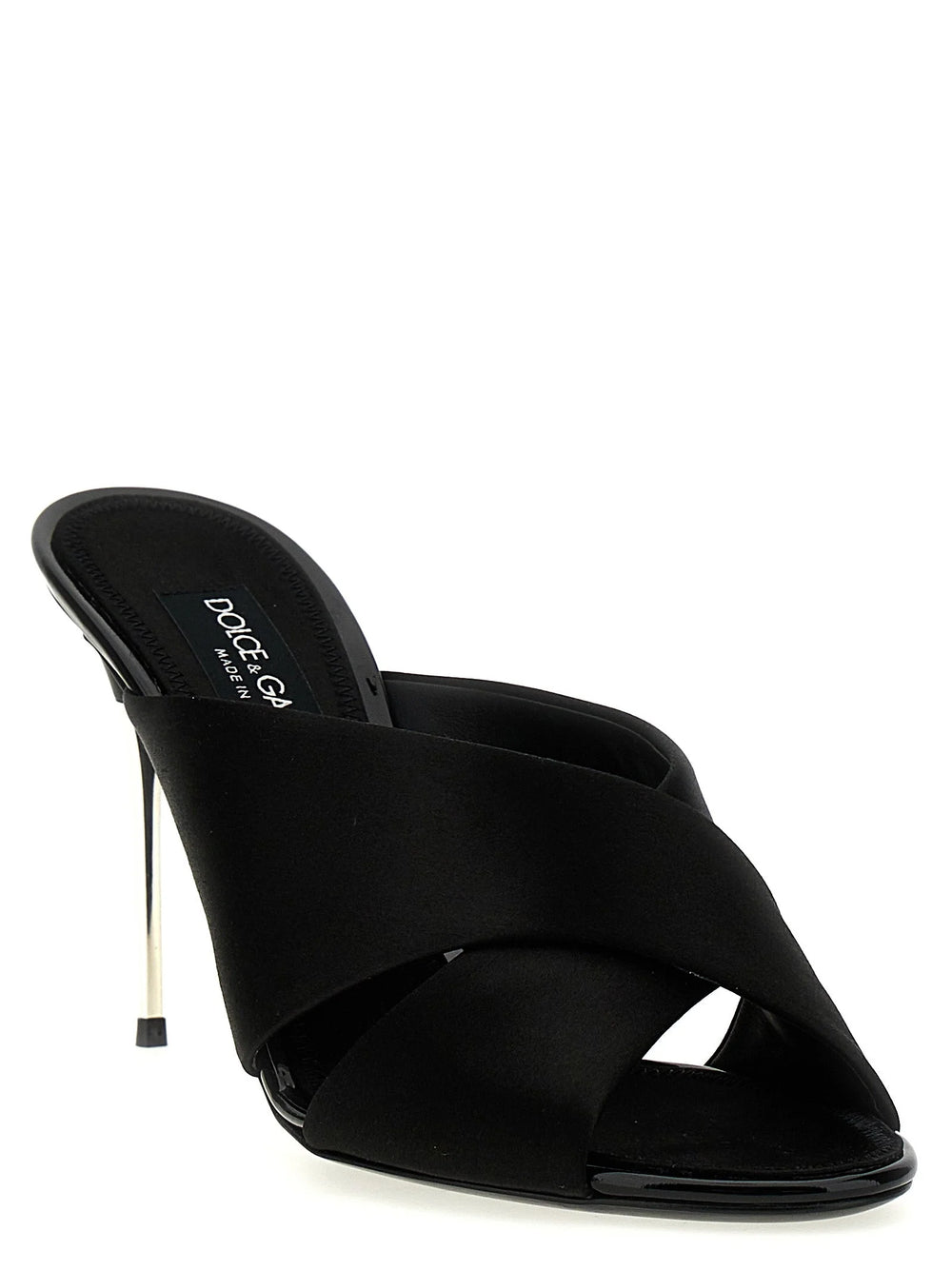 Dolce & Gabbana Black Viscose Stiletto Heel Sandals - EU37/US7
