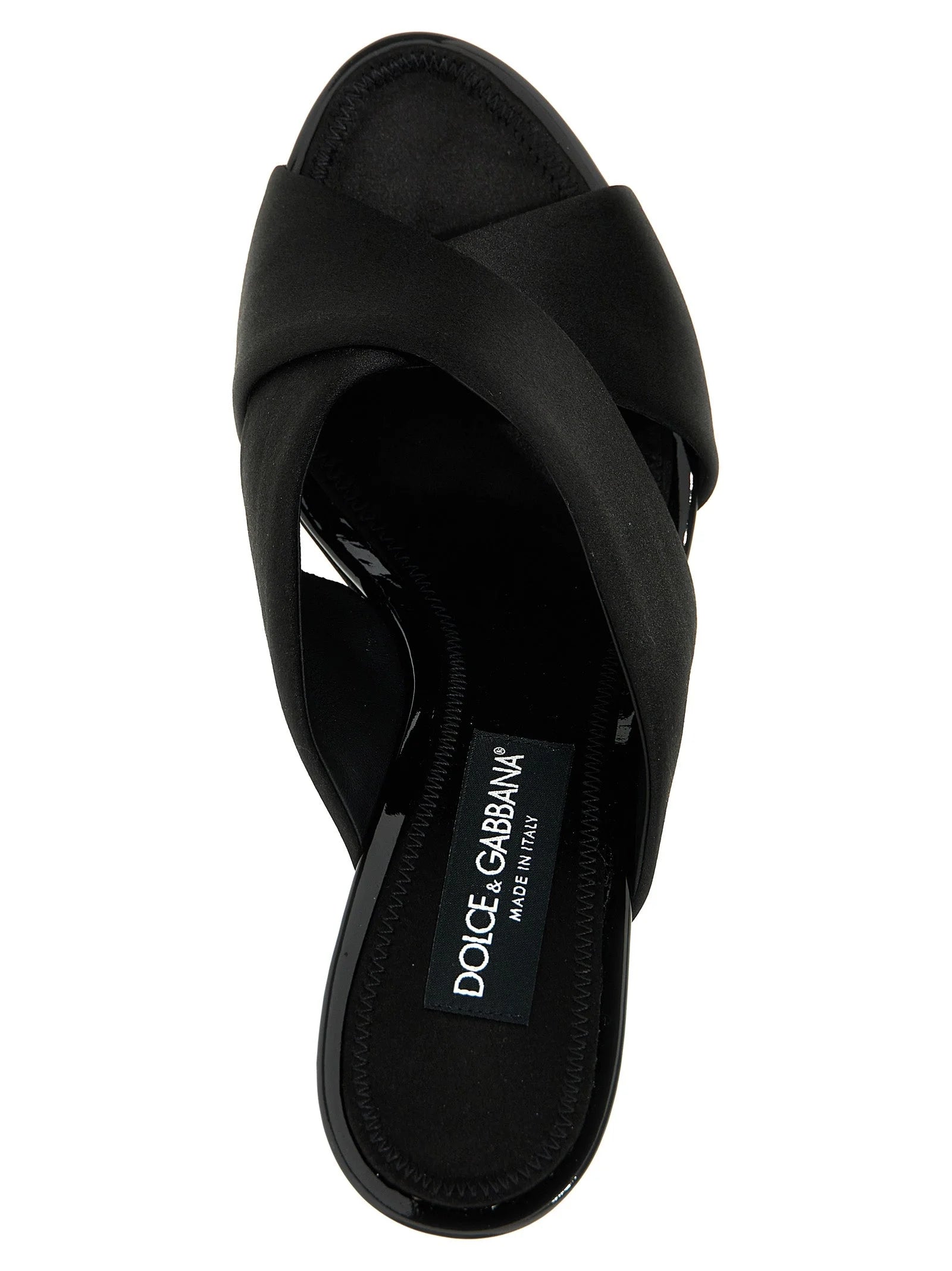 Dolce & Gabbana Black Viscose Stiletto Heel Sandals - EU37/US7