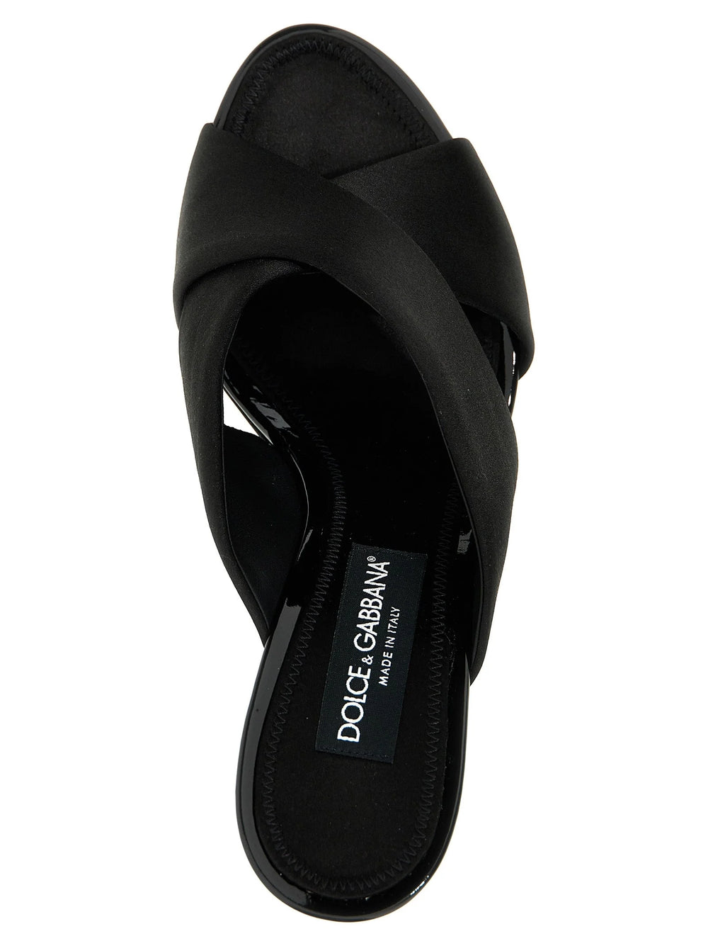 Dolce & Gabbana Black Viscose Stiletto Heel Sandals - EU37/US7