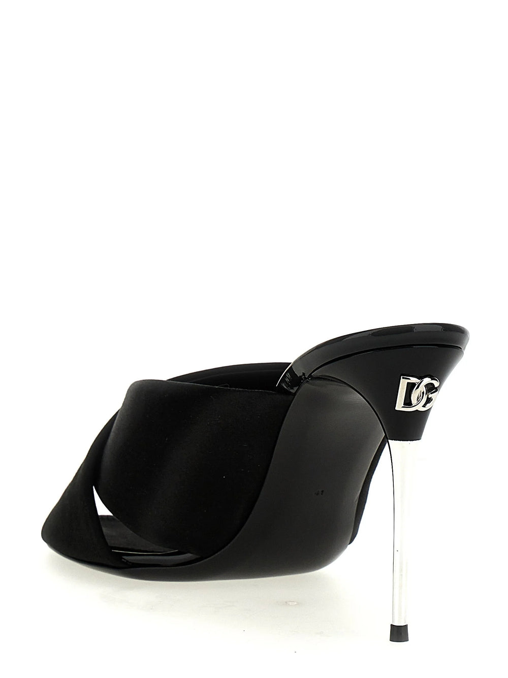 Dolce & Gabbana Black Viscose Stiletto Heel Sandals - EU37/US7