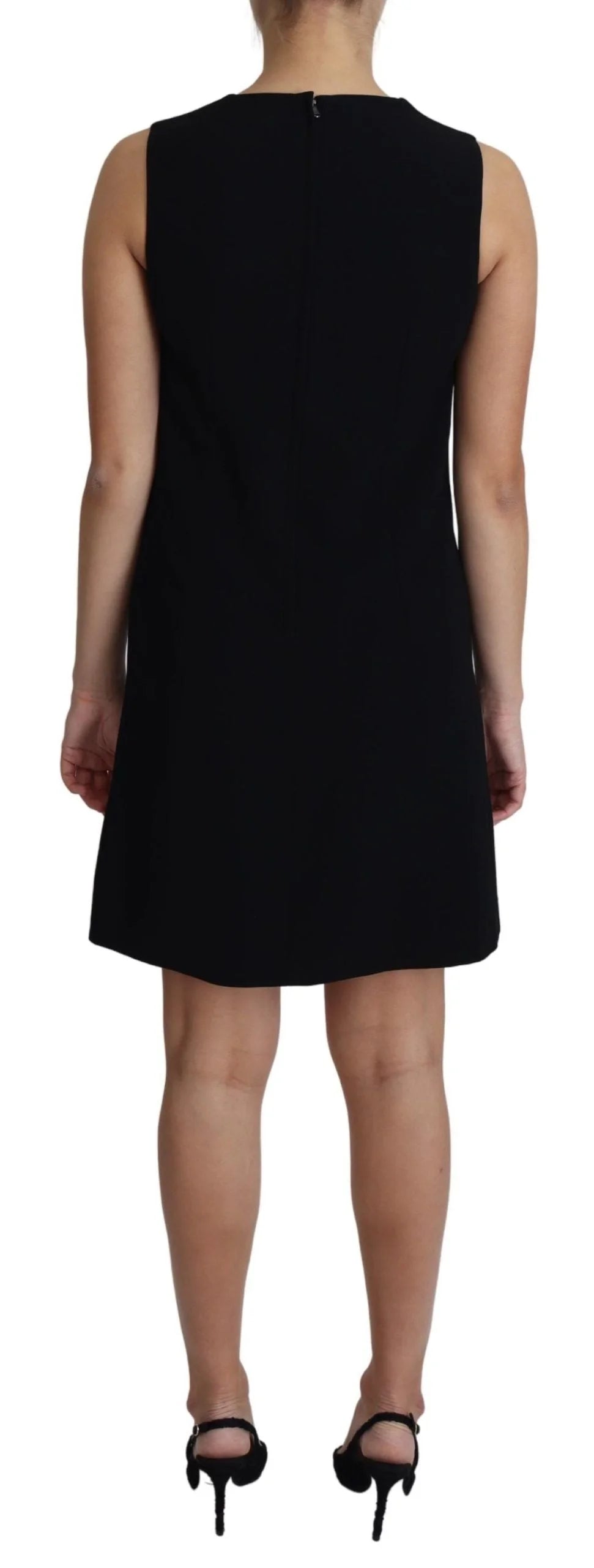 Dolce & Gabbana Black Viscose Stretch A-line Shift Mini Dress - IT40|S - Dresses