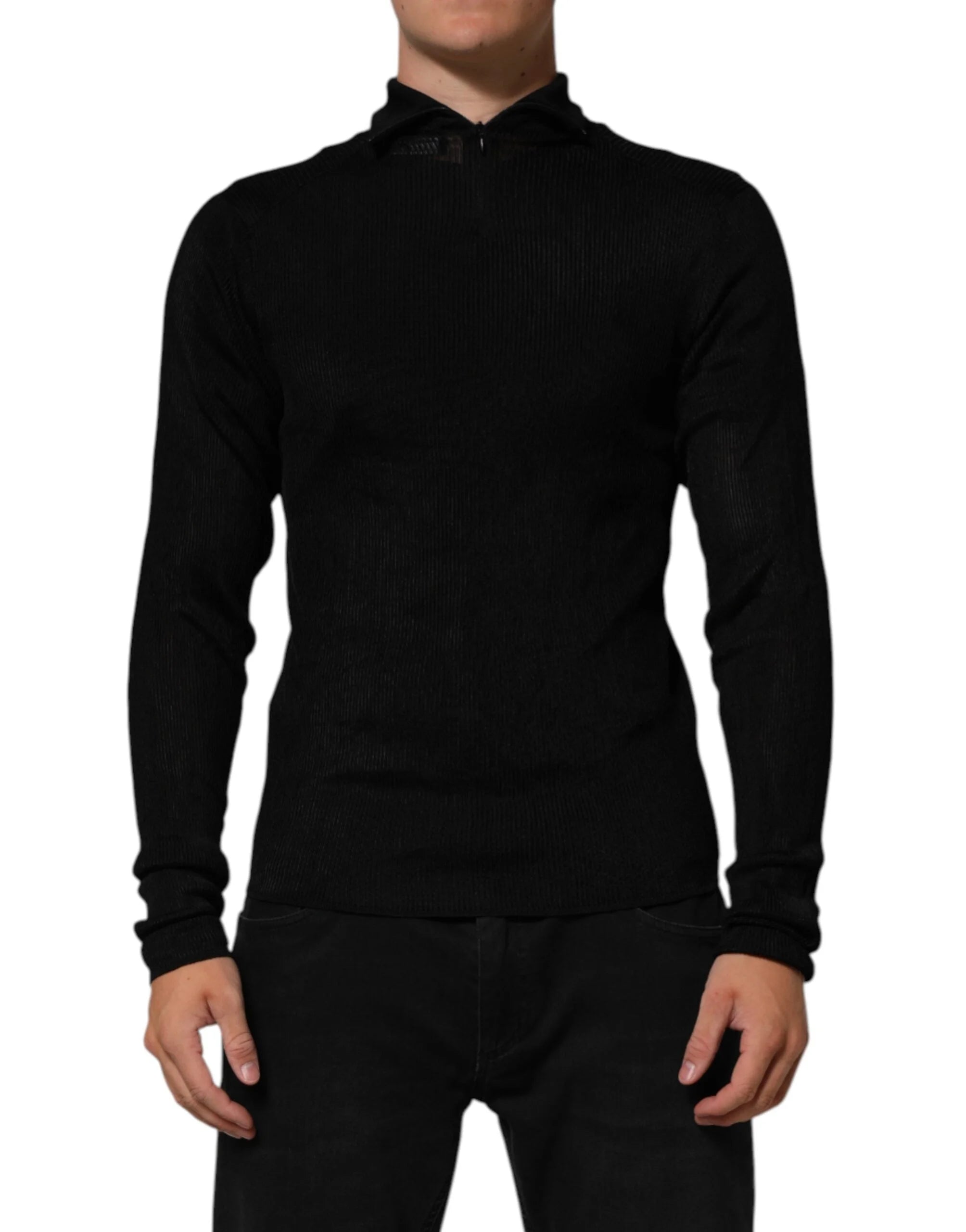 Dolce & Gabbana Black Viscose Turtle Neck Pullover Sweater - IT48 | M - Sweaters