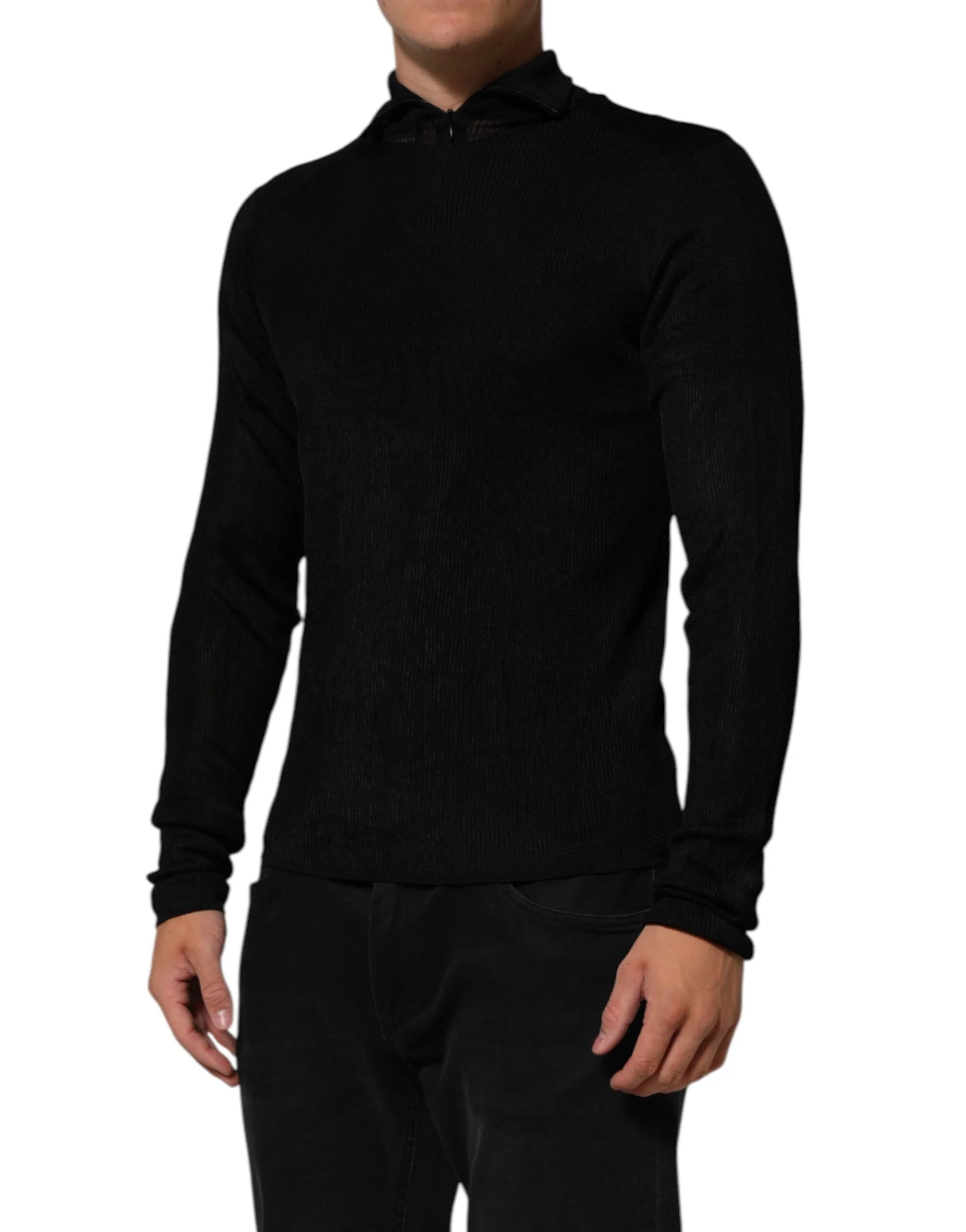 Dolce & Gabbana Black Viscose Turtle Neck Pullover Sweater - IT48 | M - Sweaters