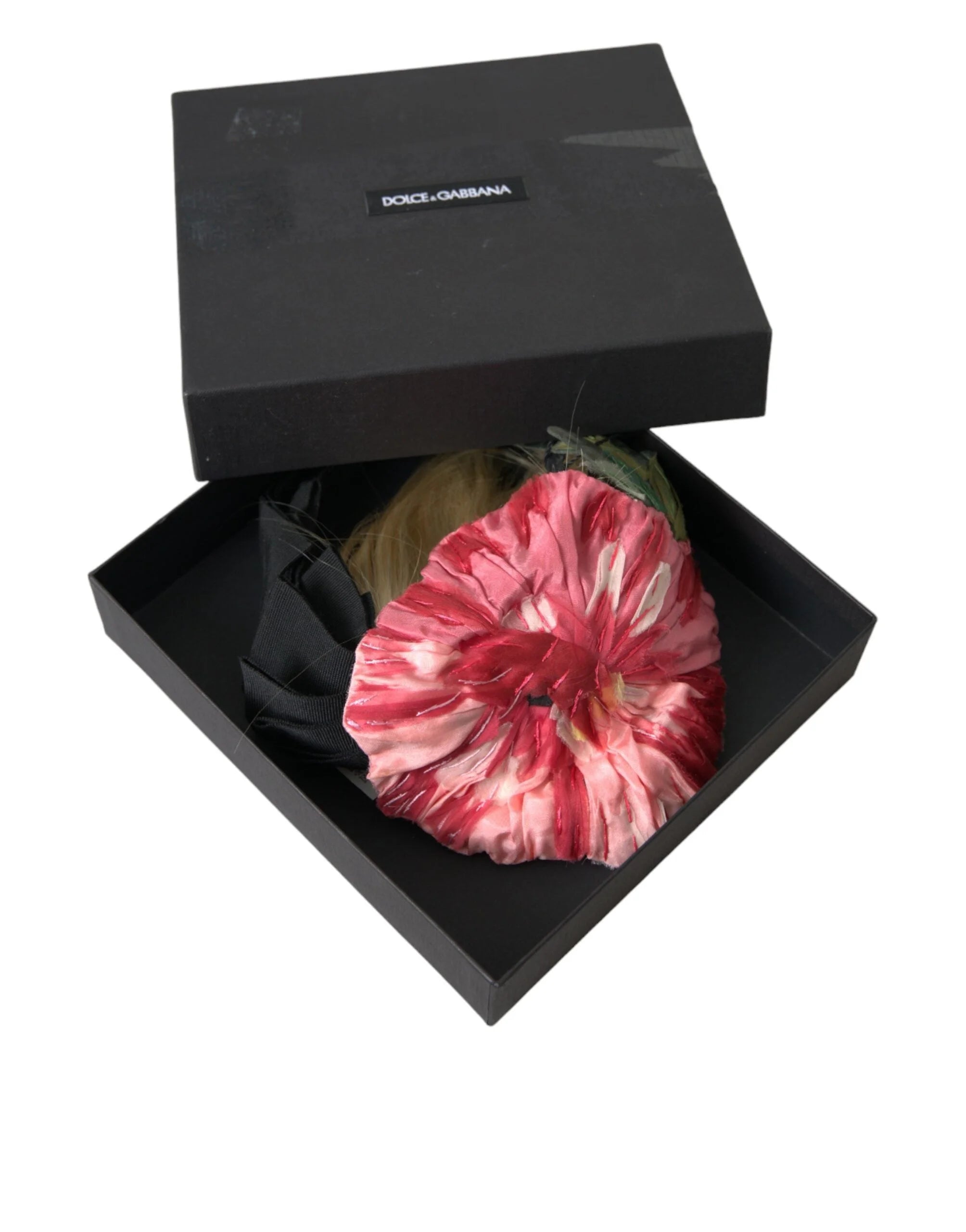 Dolce & Gabbana Black Viscose White Hair Parrucchiera Headband Diadem - Headbands