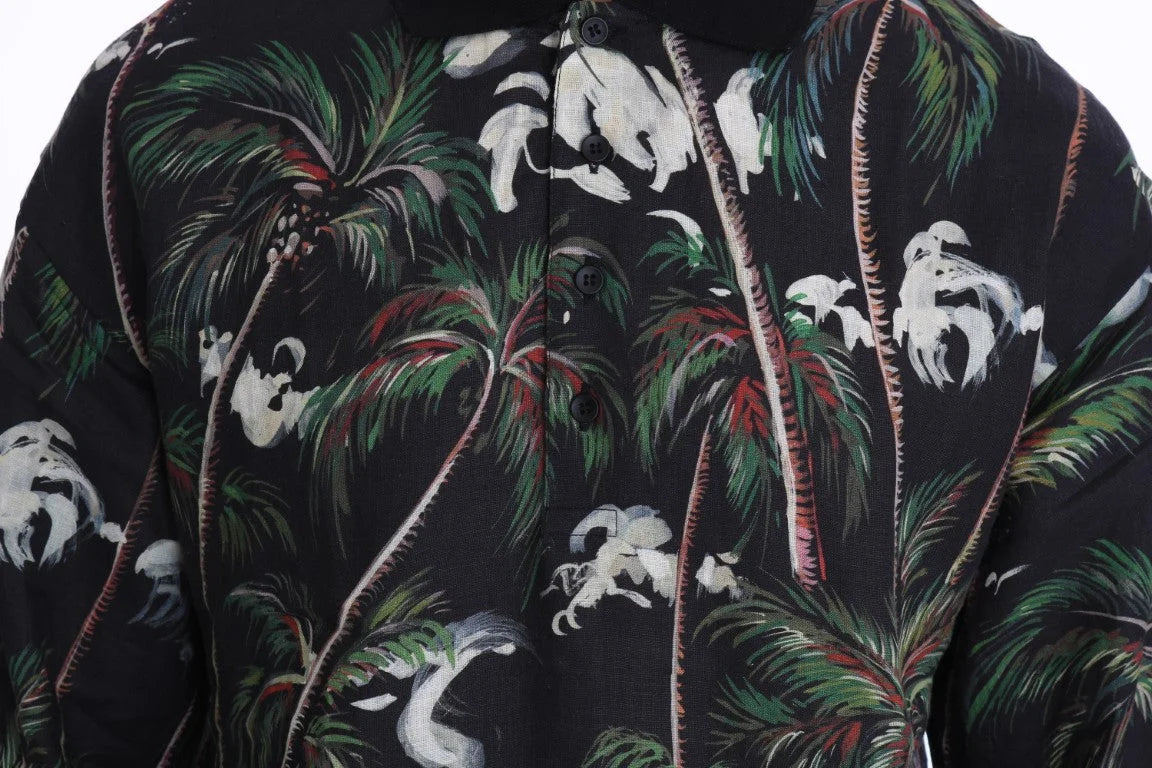 Dolce & Gabbana Black Volcano Sicily Short Sleeve T-Shirt - T-Shirts