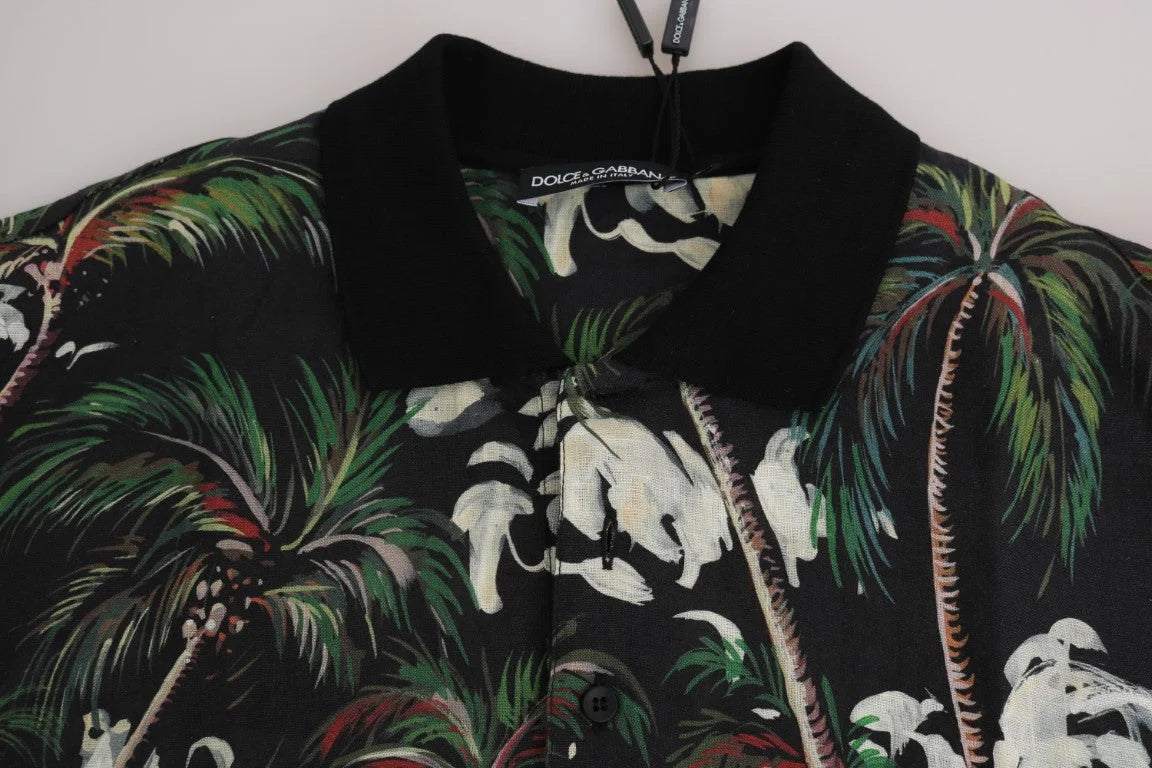 Dolce & Gabbana Black Volcano Sicily Short Sleeve T-Shirt - T-Shirts