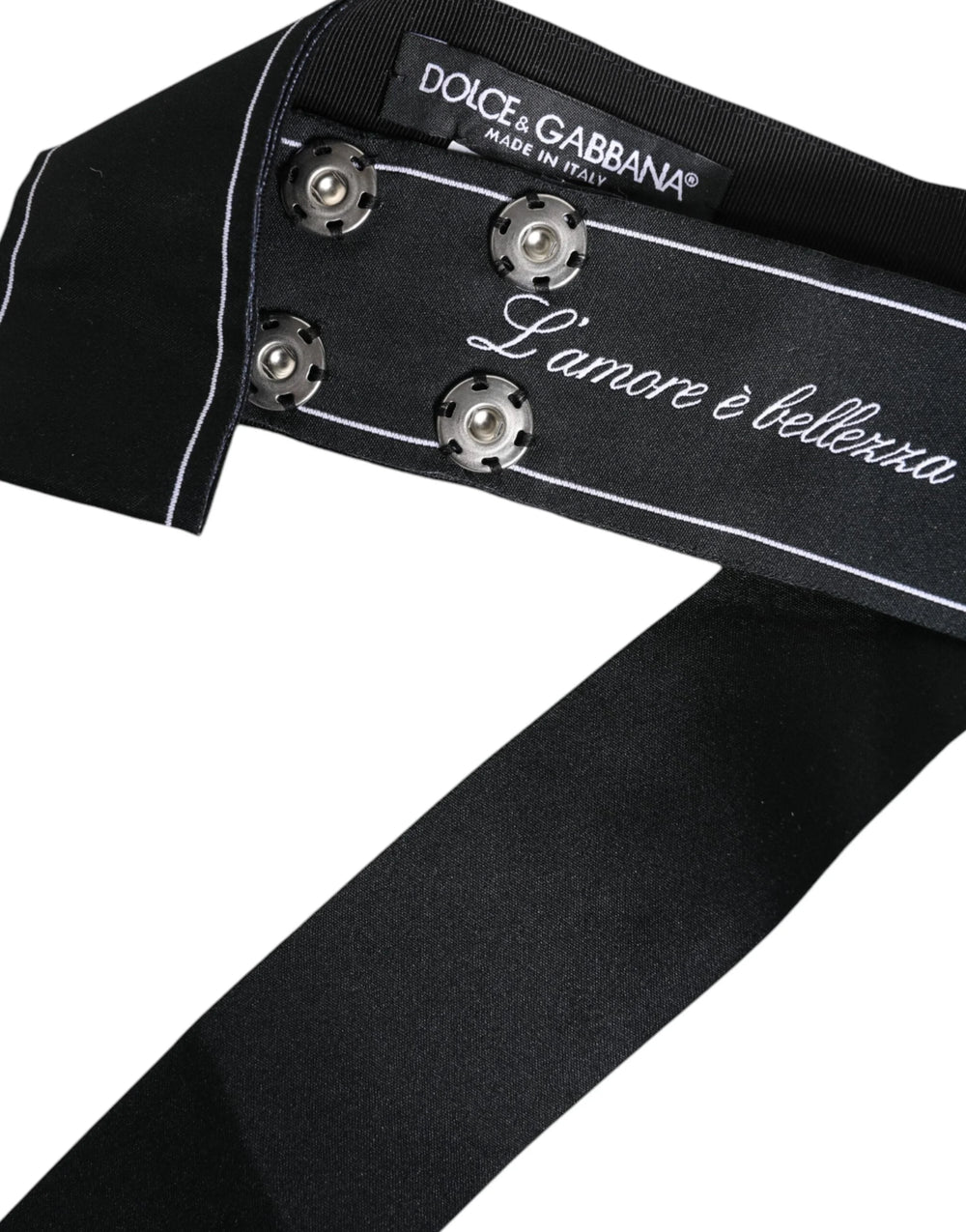 Dolce & Gabbana Black Waist Ribbon Wide Bow Logo Belt - IT40|S - Belts