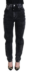 Dolce & Gabbana Black Washed Cotton High Waist Denim Jeans - IT40|S - Jeans
