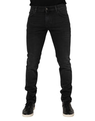 Dolce & Gabbana Black Washed Cotton Skinny Denim Jeans - IT50 | L