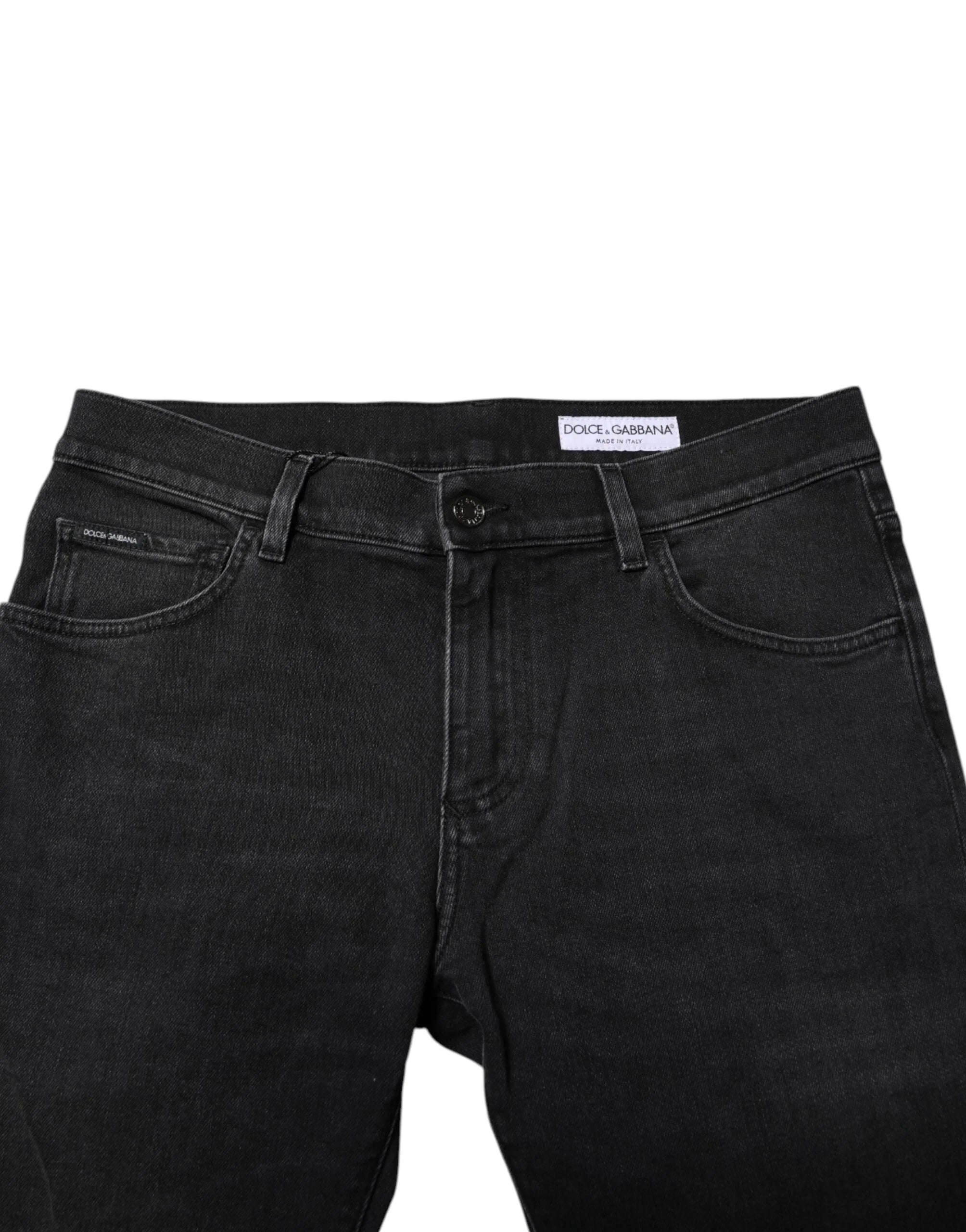 Dolce & Gabbana Black Washed Cotton Skinny Denim Jeans - IT50 | L