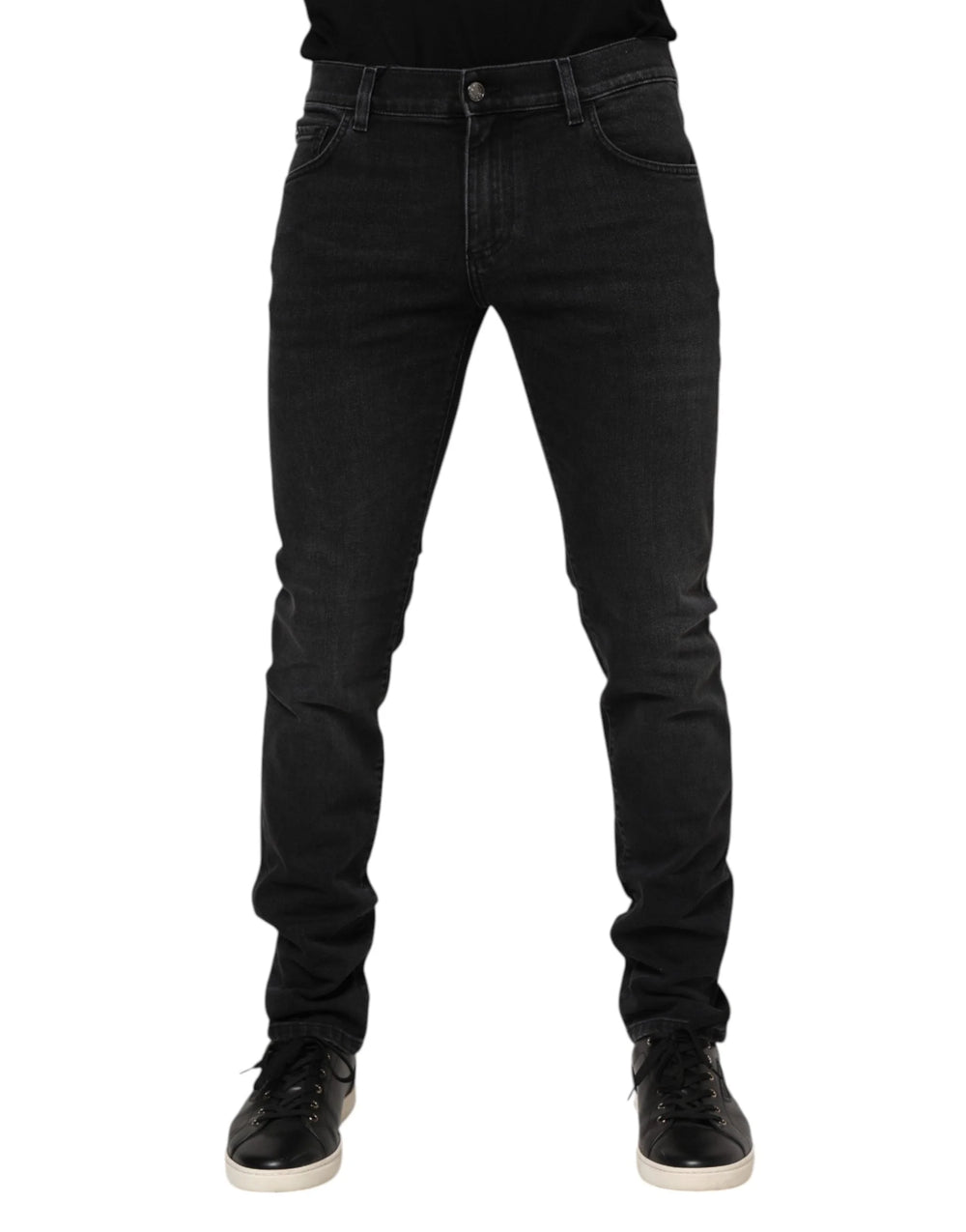 Dolce & Gabbana Black Washed Cotton Skinny Denim Jeans - IT50 | L