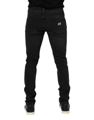 Dolce & Gabbana Black Washed Cotton Skinny Denim Jeans - IT50 | L