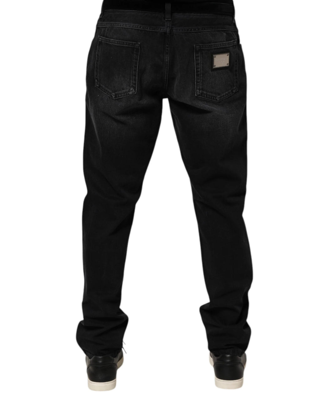 Dolce & Gabbana Black Washed Cotton Skinny Men Denim Jeans - IT54 | XL