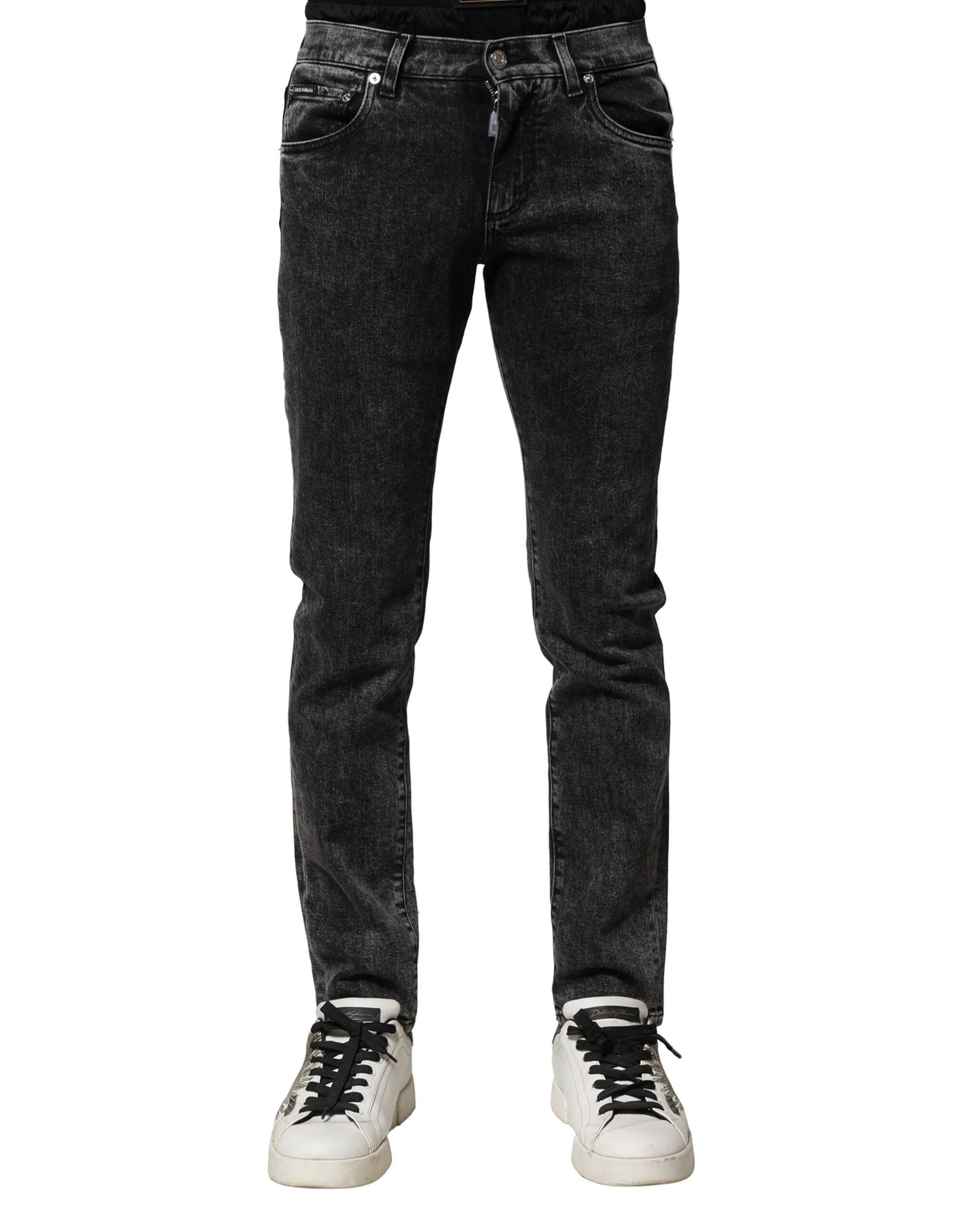 Dolce & Gabbana Black Washed Double Waistband Denim Jeans - IT44 | XS - Jeans