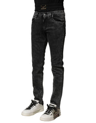 Dolce & Gabbana Black Washed Double Waistband Denim Jeans - IT44 | XS - Jeans
