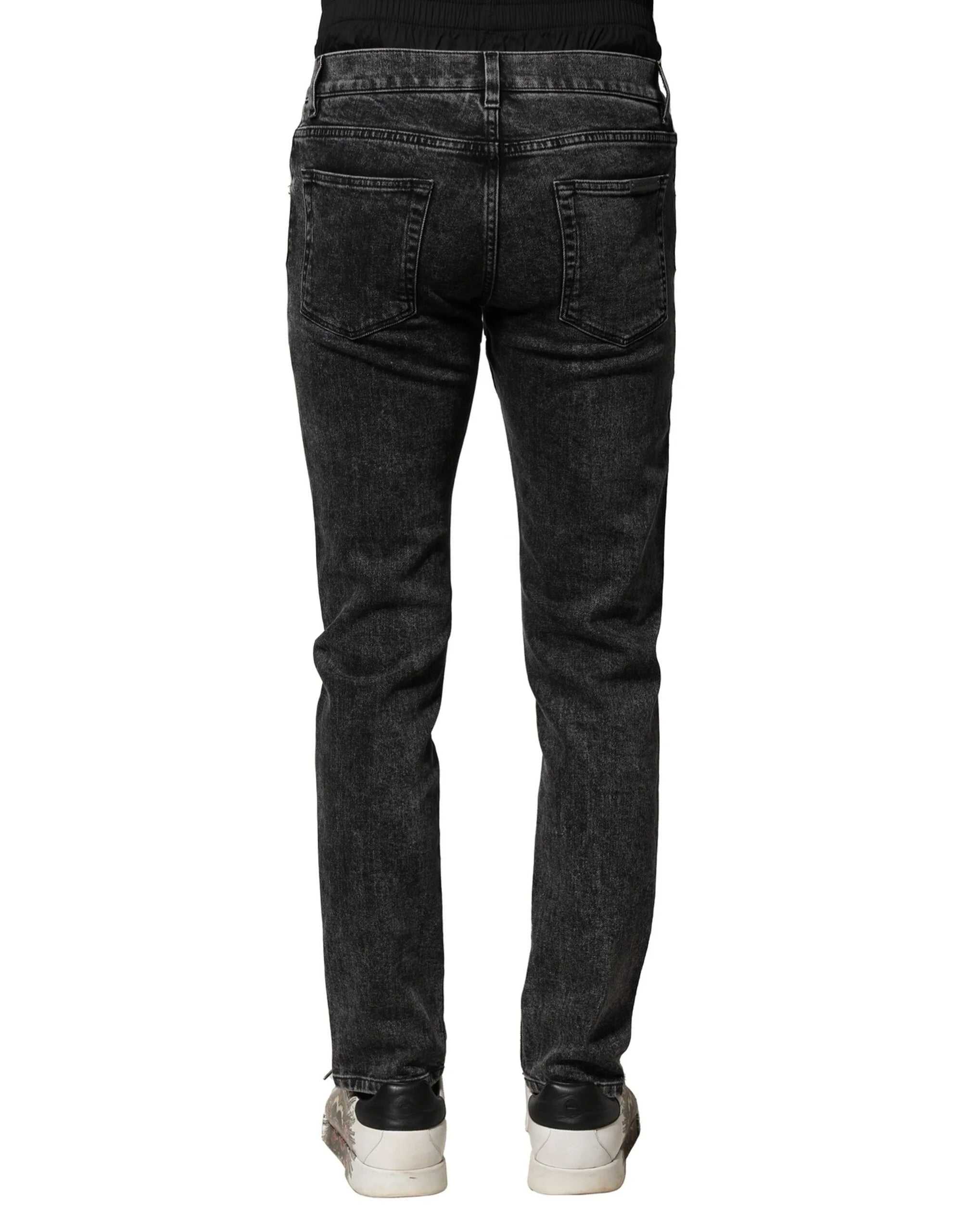 Dolce & Gabbana Black Washed Double Waistband Denim Jeans - IT44 | XS - Jeans