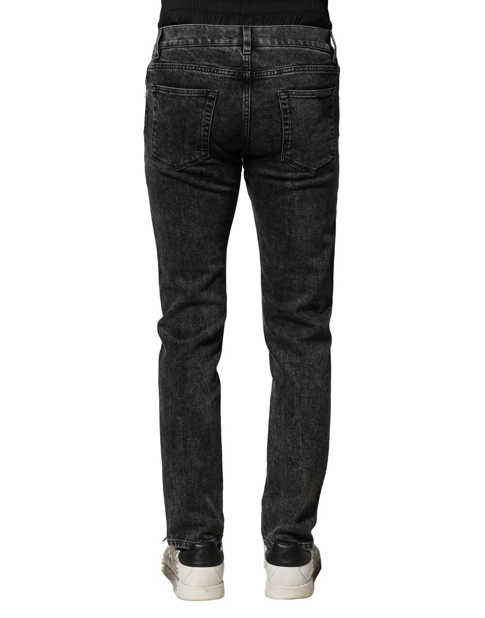 Dolce & Gabbana Black Washed Double Waistband Denim Jeans - IT44 | XS - Jeans