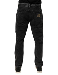 Dolce & Gabbana Black Washed Ripped Loose Cotton Denim Jeans - Jeans