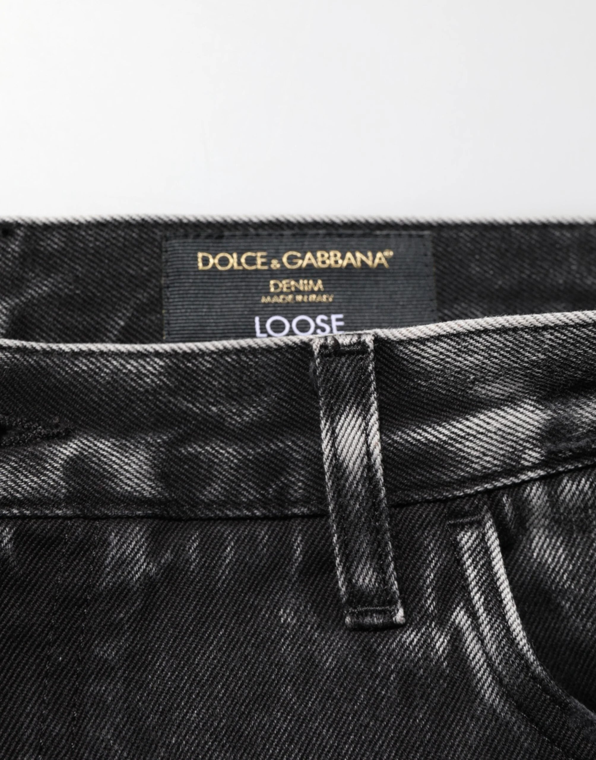 Dolce & Gabbana Black Washed Ripped Loose Cotton Denim Jeans - Jeans