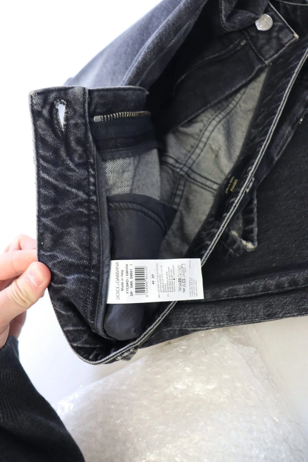 Dolce & Gabbana Black Washed Tattered High Waist Denim Jeans - IT40|S - Jeans