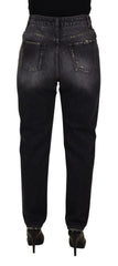 Dolce & Gabbana Black Washed Tattered High Waist Denim Jeans - IT40|S - Jeans